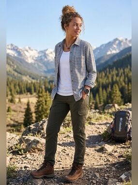 Columbia Outdoor Plaid Long Sleeve Button Up Blouse Size Medium